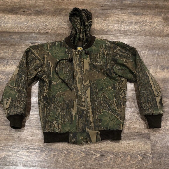 Cabela's Other - VTG Cabelas Jacket Boys M Camo Trebark Full Zip Hooded Camouflage